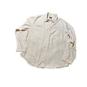Weekendz off Tencel long sleeve cream button-down shirt L